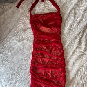 Lucy in the Sky Red and Gold Dress